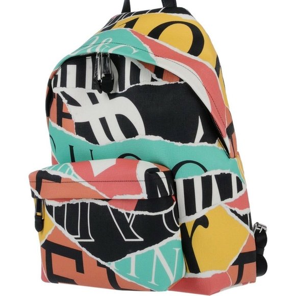 SOLD! Moschino MULTI-COLOR ECO-LEATHER XL BACKPACK FAUX - Picture 1 of 12